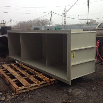 Полипропиленовая гальваническая ванна на 10,5 м³ 5000х1500х1400 с перегородками