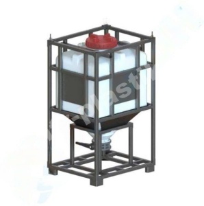 Пластиковый бункер КМГ1100МУРК1С150 с поворотной заслонкой на 1100 л