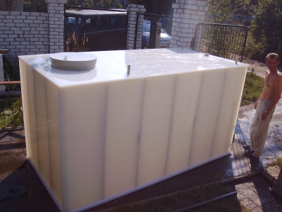 Топливный полипропиленовый бак на 6,5 м³ 3000х1500х1500