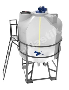 Емкость ЦКТ 5000 в обрешетке с лопастной Ж-Ж мешалкой