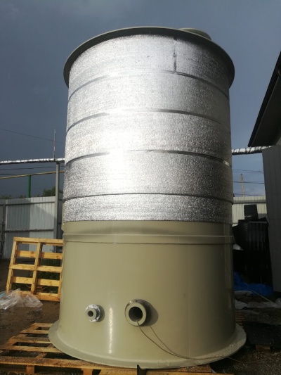 Полипропиленовая емкость на 30 м³ Ø 3000 Н 4500 с утеплением для ГВС