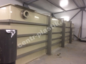 Прямоугольная пластиковая наземная емкость на 75 м³ для водоподготовки