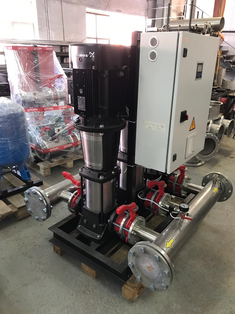 Станция пожаротушения с дрейчерным насосом на базе двух насосов Q 45 м³ ч Н 58 м