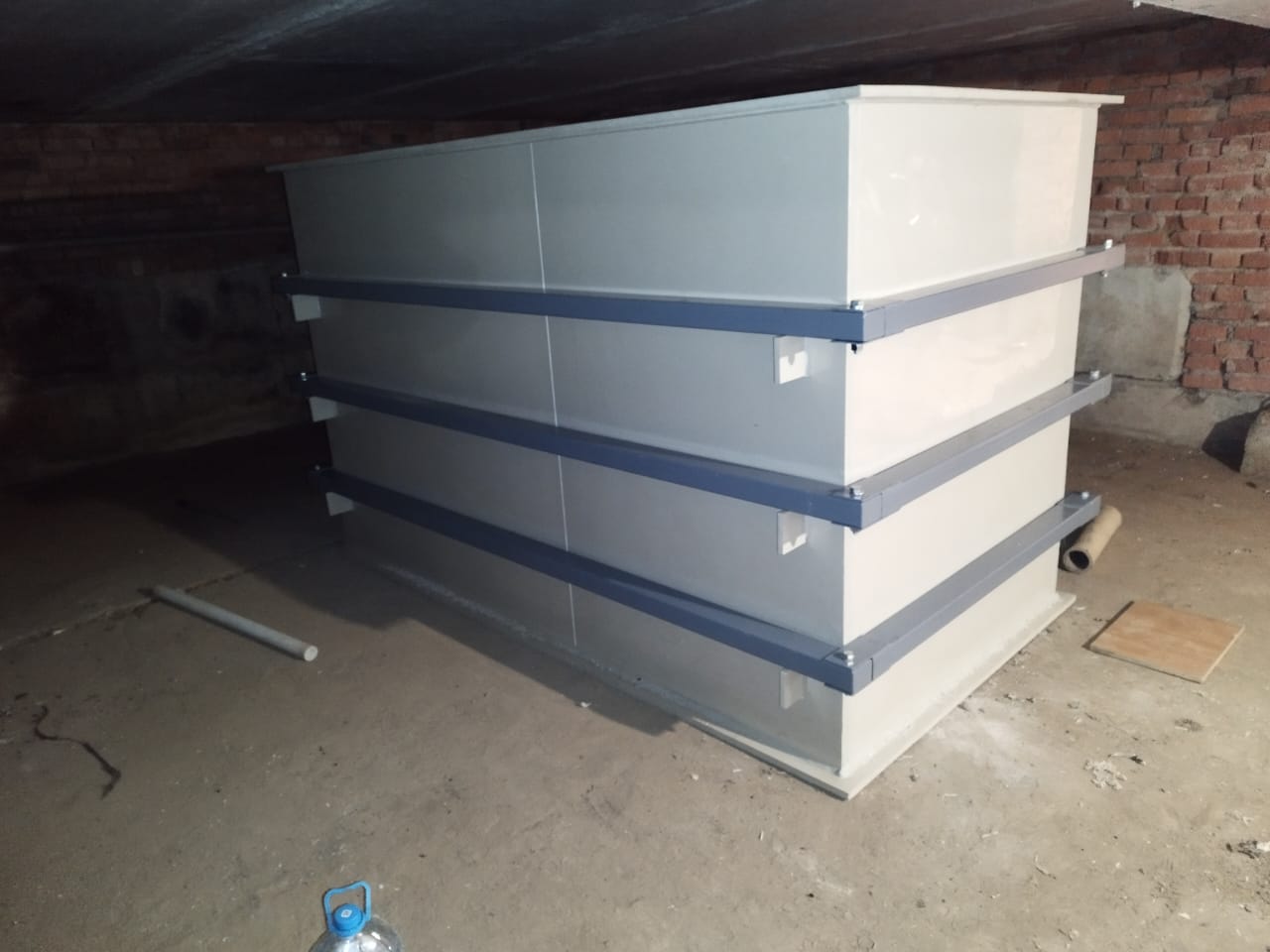 Прямоугольная ёмкость ГВС 5 м³ в металлокаркасе — Московская область, 2025, PP-H, 5 м³