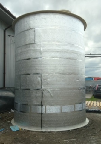 Полипропиленовая емкость на 40 м³ Ø 3400 Н 4500 с утеплением для технической воды