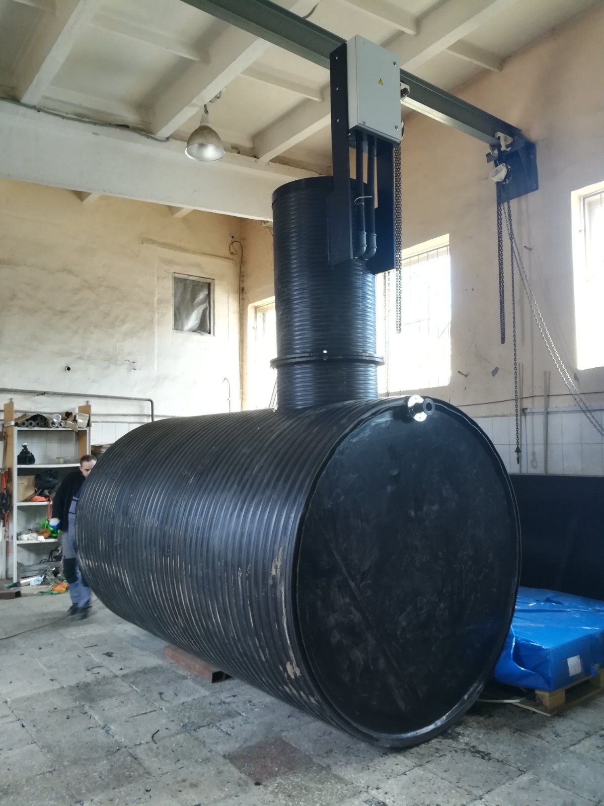 Канализационная насосная станция из полипропилена — горизонтальное исполнение