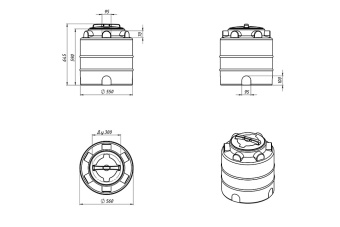 Пластиковый бак ДК100КЗ на 100 л для дозирующих станций