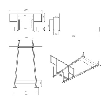 Кронштейн для мусоросбросов Экопром, установка на крышу