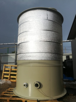 Полипропиленовая емкость на 30 м³ Ø 3000 Н 4500 с утеплением для ГВС