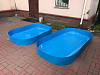 Пластиковые оваальные бассейны на 0,6 м³ 2500х1300х250 и 2000х1300х250 для детского парка развлечений