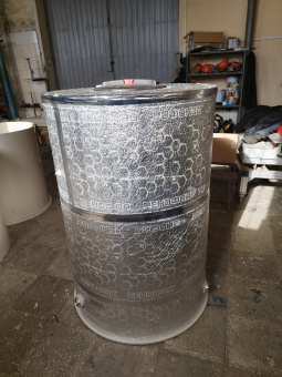 Полипропиленовая емкость на 1,2 м³ с утеплением (фолтгированный изофол 30 мм)