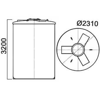 Цилиндрический пластиковый бак SB17-1ВФК2
