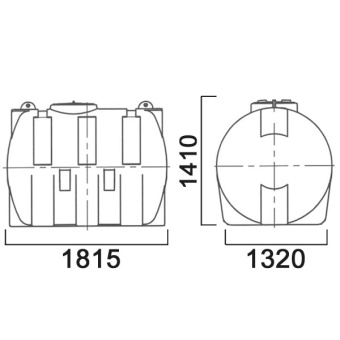 Горизонтальный пластиковый бак МН2100ФК2