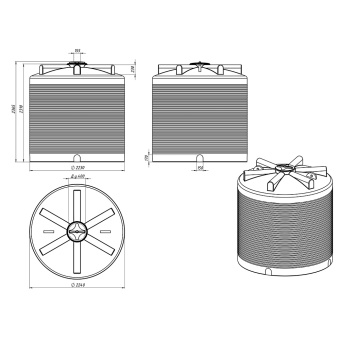 Емкость для воды пластиковая ЭВЛ 750л