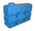 Прямоугольная синяя емкость с ребрами жесткости и люком.