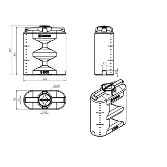 Пластиковая емкость S 1500