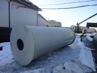 Полипропиленовая емкость на 20 м³ Ø 2000 Н 6200 для гидроксида натрия