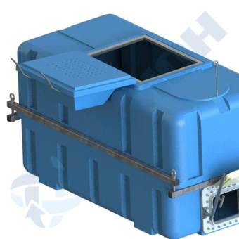 Изотермический контейнер КР2500ПЛН для перевозки живой рыбы c люком и сливом