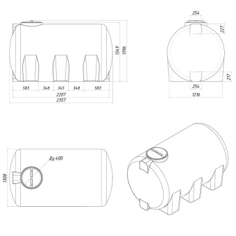 Горизонтальная емкость МН3000ФК2