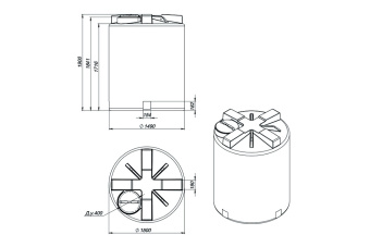 Пластиковая емкость T 3000 в обрешетке