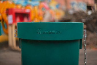 Секция мусоросброса Экопром прямая зеленая