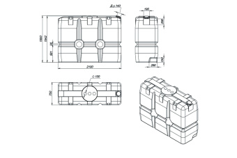 Пластиковая емкость SТ 2000 в обрешетке
