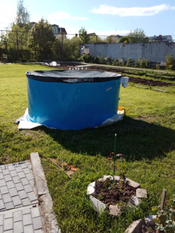 Полипропиленовый цилиндрический бассейн Ø 3000 Н 1500 с постановкой на поверхности земли