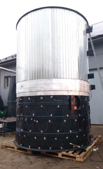 Полиэтиленовая емкость на 40 м³ с утеплением греющим кабелем и облицовкой (пожарная емкость) 