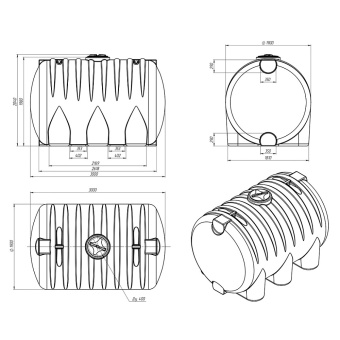 Вертикальный топливный бак Т800ВКЗ на 800 л