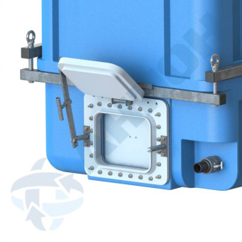 Изотермический контейнер КР2500ПЛН для перевозки живой рыбы c люком и сливом