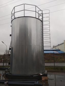 Полиэтиленовая емкость на 40 м³ Ø 3200 Н 5000 с утеплением и облицовкой (пожарная емкость)