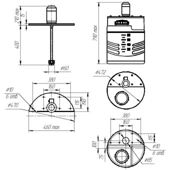 Пластиковый бункер на 60 л с патрубком (БК60-3)