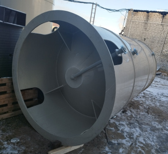 Полипропиленовый бункер с полным сливом на 10 м³ Ø 2100 Н 3800