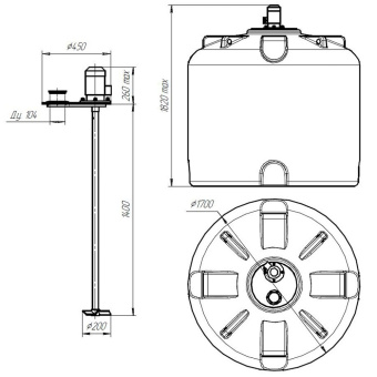 Емкость TR 3000 с турбинной мешалкой
