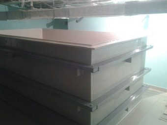 Полипропиленовая ванна в металлокаркасе на 6,75 м³ 3000х1500х1500 для переливного бассейна