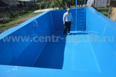 Фото бетонной чаши облицованной полипропиленовыми листами (вид 2)