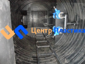 Полиэтиленовая комплектнаям КНС Ø1800 Н6500 вид внутри
